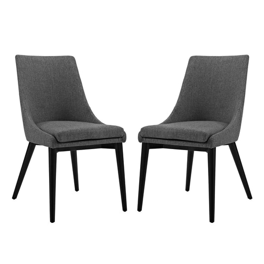 viscount Dining Side Chair Fabric Set of 2 Gray