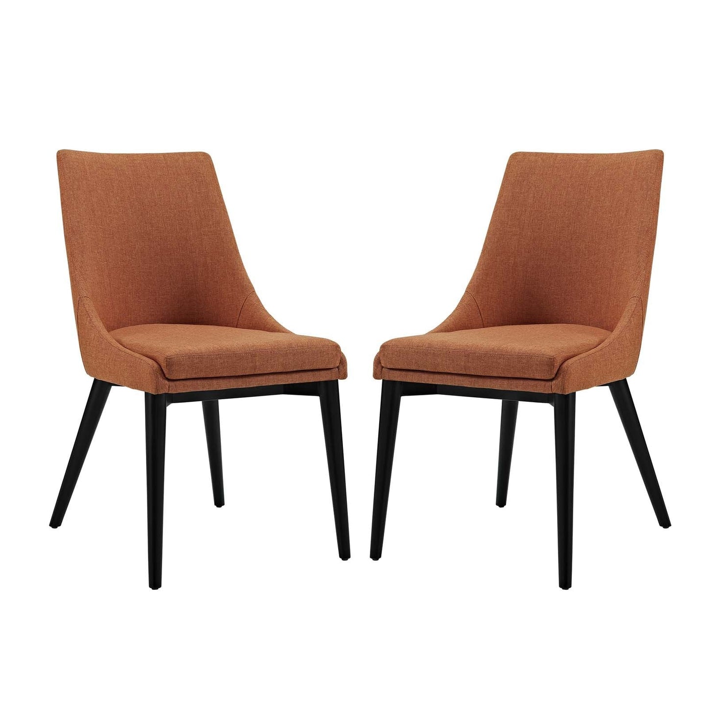 viscount Dining Side Chair Fabric Set of 2 Orange