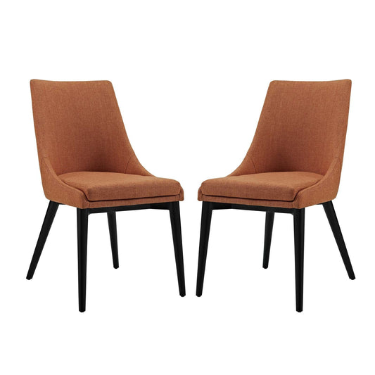 viscount Dining Side Chair Fabric Set of 2 Orange
