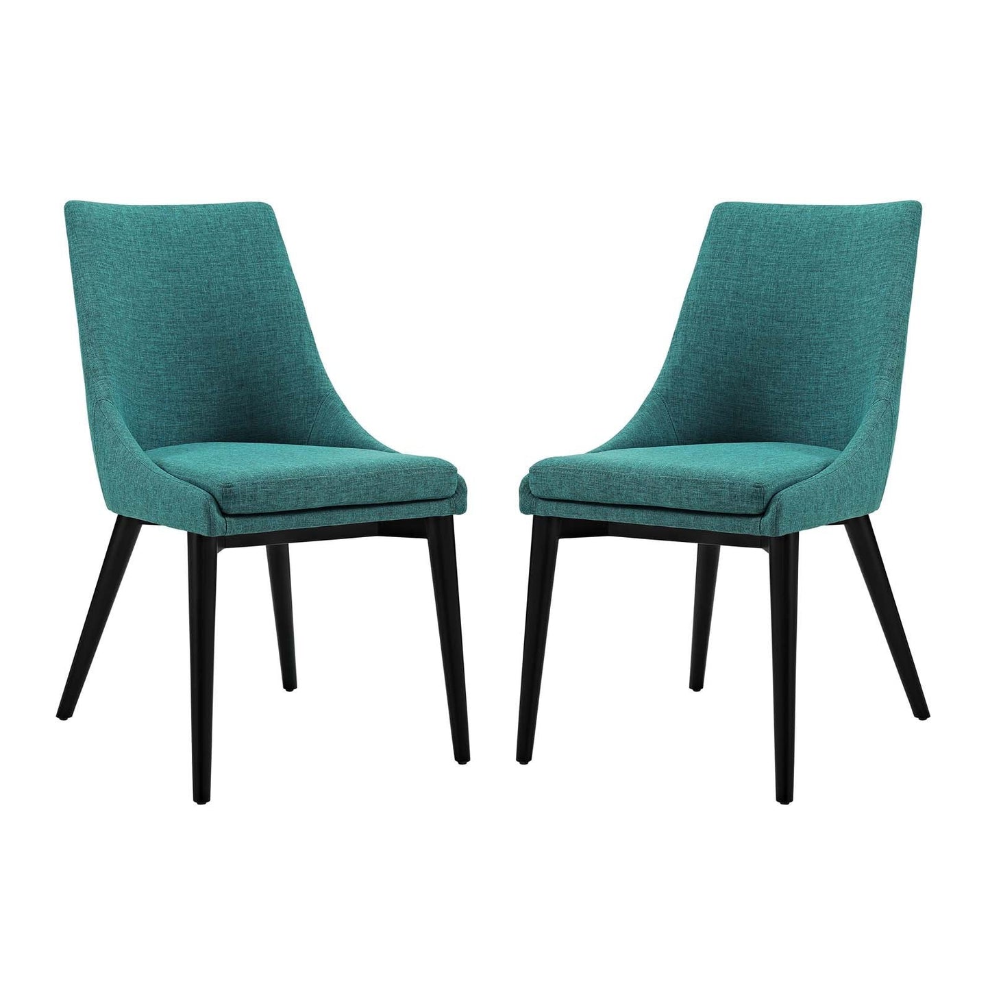 viscount Dining Side Chair Fabric Set of 2 Teal