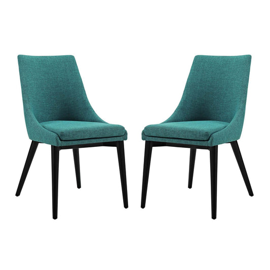 viscount Dining Side Chair Fabric Set of 2 Teal