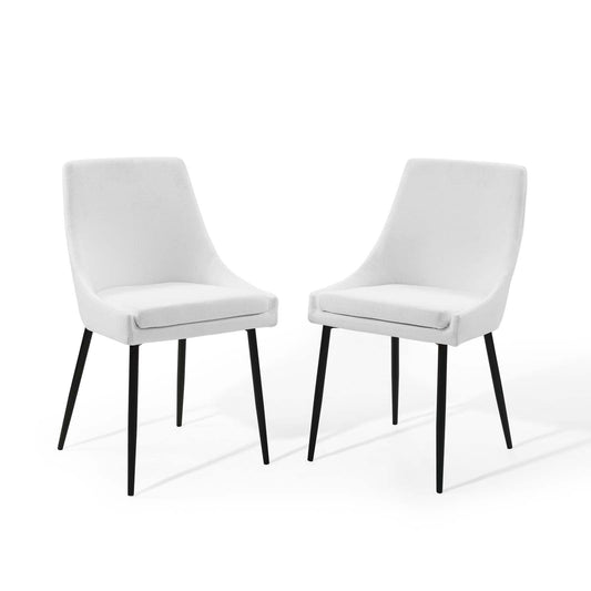 Viscount Upholstered Fabric Dining Chairs - Set of 2 Black White