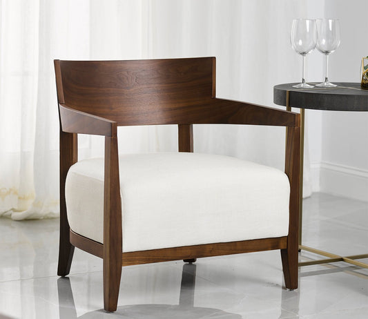 Volta Cream White Fabric Seat Armchair